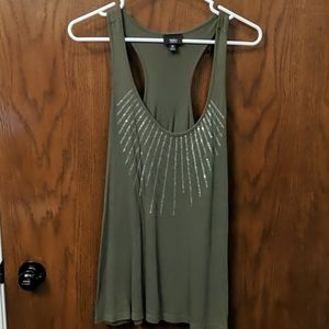 Mossimo Dark Olive Tank with Sequin Detail
